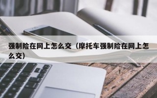 强制险在网上怎么交（摩托车强制险在网上怎么交）