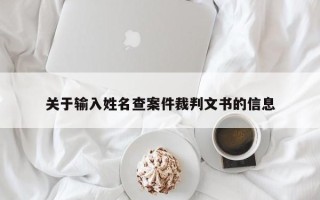 关于输入姓名查案件裁判文书的信息