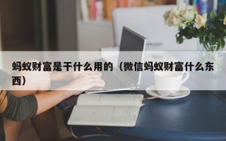 蚂蚁财富是干什么用的（微信蚂蚁财富什么东西）