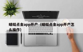 蜻蜓点金app开户（蜻蜓点金app开户怎么操作）