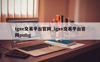 igxe交易平台官网_igxe交易平台官网pubg