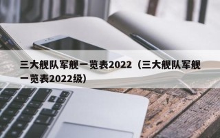 三大舰队军舰一览表2022（三大舰队军舰一览表2022级）