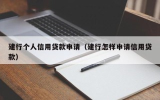 建行个人信用贷款申请（建行怎样申请信用贷款）