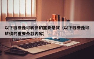 以下哪些是可转债的重要条款（以下哪些是可转债的重要条款内容）