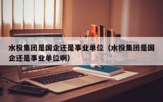 水投集团是国企还是事业单位（水投集团是国企还是事业单位啊）