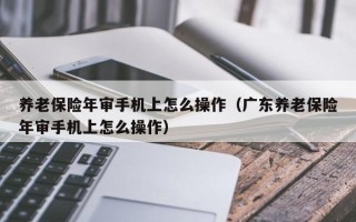 养老保险年审手机上怎么操作（广东养老保险年审手机上怎么操作）