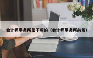 会计师事务所是干嘛的（会计师事务所前景）