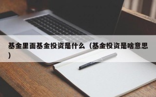 基金里面基金投资是什么（基金投资是啥意思）