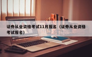 证券从业资格考试11月报名（证券从业资格考试报名）