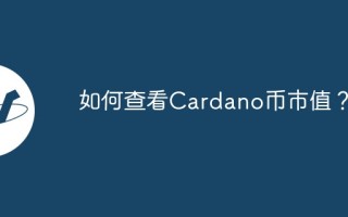 如何查看Cardano币市值？