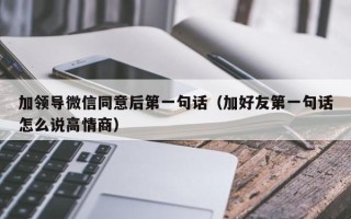 加领导微信同意后第一句话（加好友第一句话怎么说高情商）